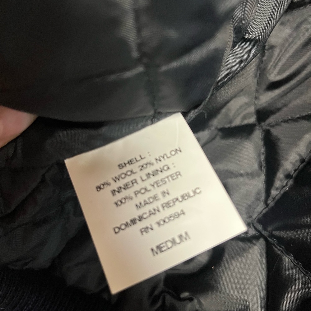 Rennoc Letterman Jacket Vintage Blue And White NEW Med - Picture 4 of 7